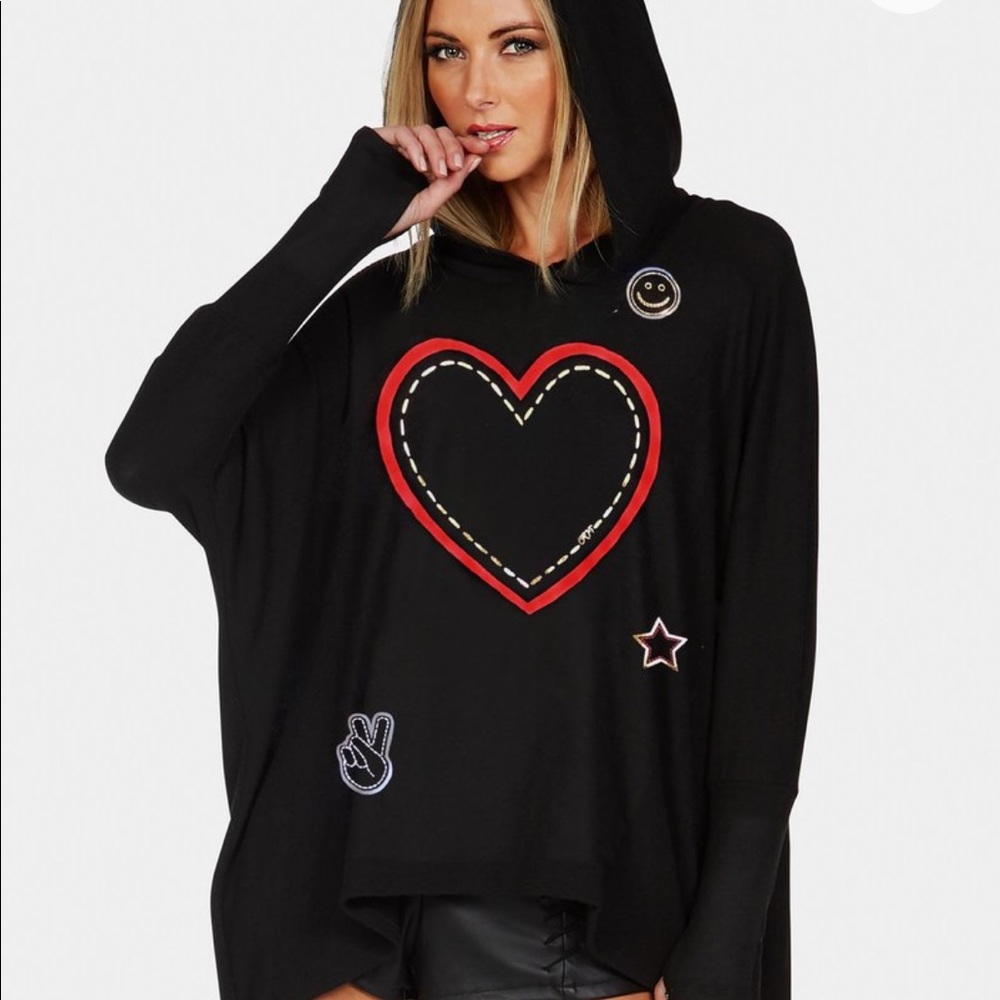 Lauren moshi black hooded long sleeve- never worn!